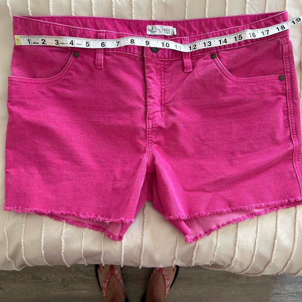 Carve Designs High Waist Pink Fuschia Corduroy Shorts